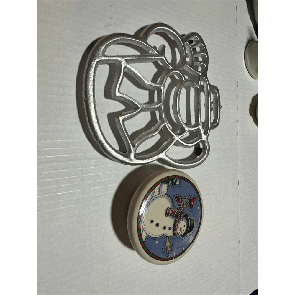 Vintage Aluminum Santa Trivet and candle topper
